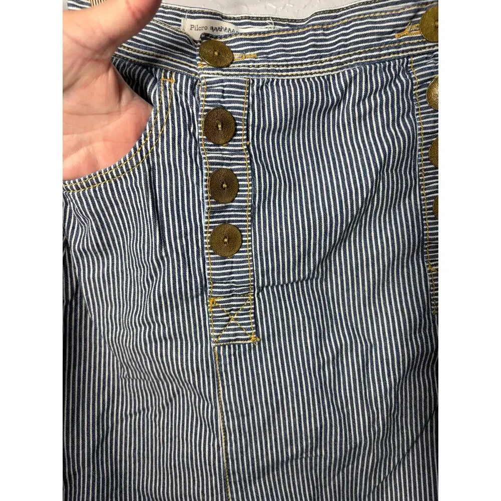 Anthropologie Pilcro and the Letterpress Striped Denim Skirt Sz 4